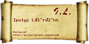 Ipolyi Lóránt névjegykártya